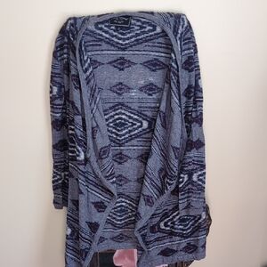 Lucky Brand Geometric Blue Cardigan